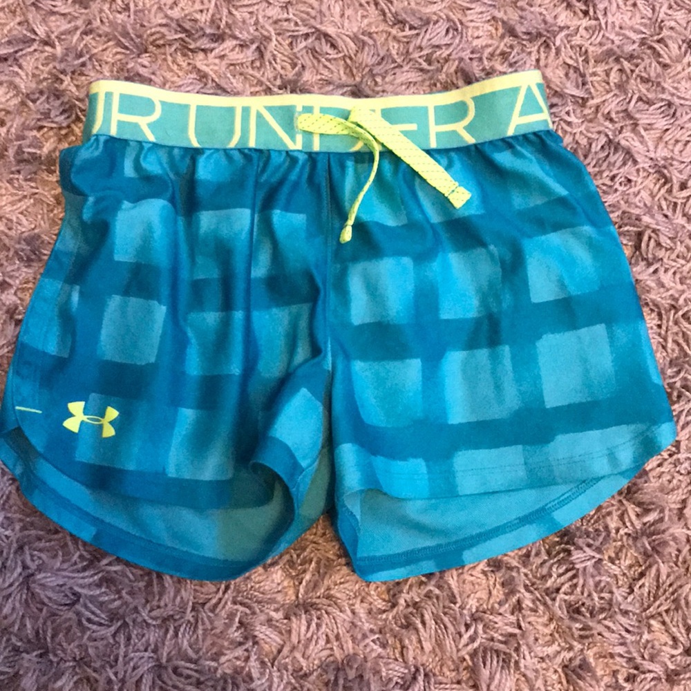 blue under armor athletic shorts